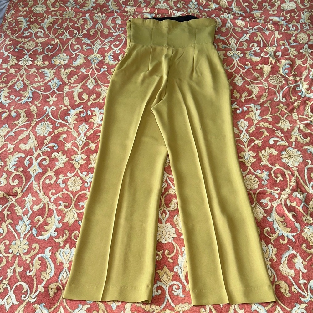RACHEL Rachel Roy Mustard Wide Leg Jumpsuit - Picture 4 of 11